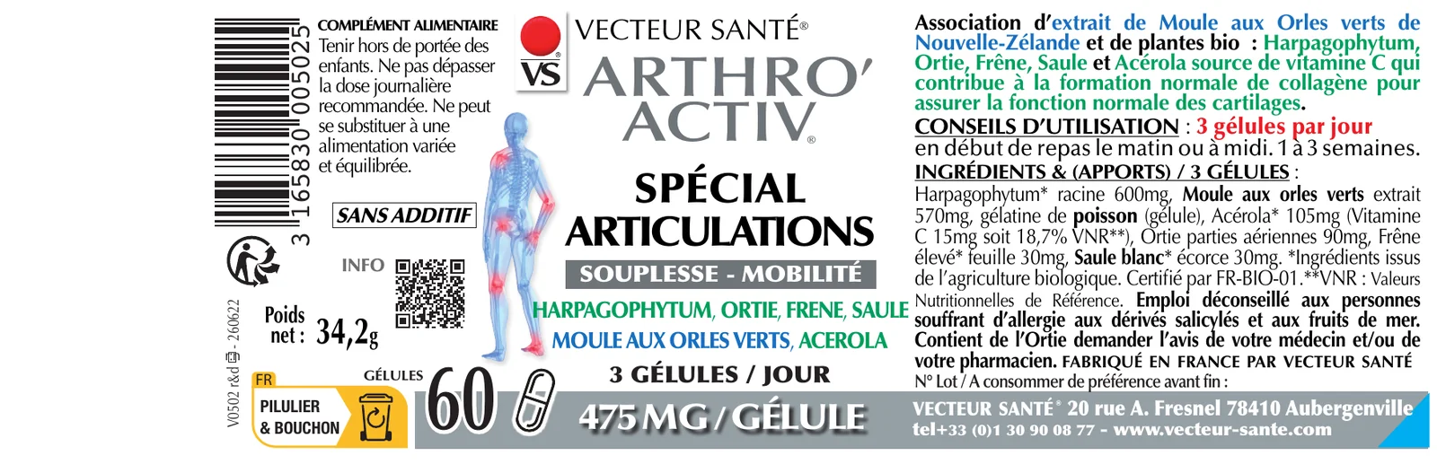 Étiquette de Arthro Activ