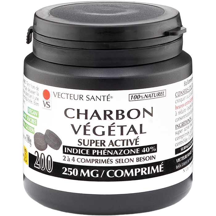 Photo Charbon Végétal Comprimés Vecteur Santé