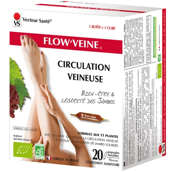 Flow'Veine ampoules Circulation Veineuse Vecteur Santé