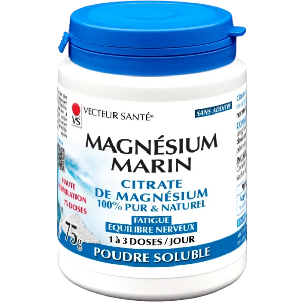 Magnésium Marin Haute Assimilation en poudre Vecteur Santé