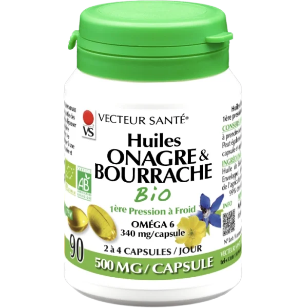 Huiles Onagre & Bourrache Vecteur Santé
