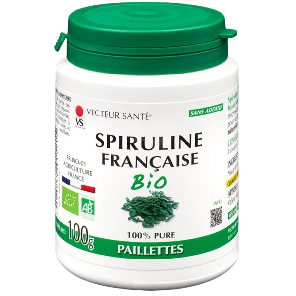 Photo Spiruline Française Bio Paillettes de Vecteur Santé