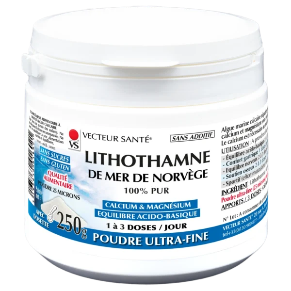 Lithothamne Calcium Magnésium Poudre Vecteur Santé Lithothamne mer de Norvège